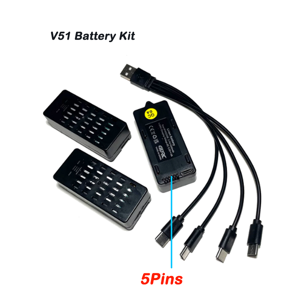 Drone Racing Charger - 3PCS 4D-V51 Batterij 3.7V 1300mAh Lipo